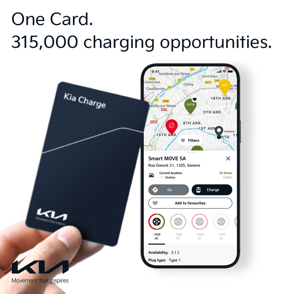 WCCKia's tweet photo. Kia Charge is now available for all Kia electric &amp; plug-in hybrid owners ⚡
Hassle-free, widely available and easy-to-use charging service at hand wherever you go. One Card. 29 Countries. 315,000 chargers; and growing! 
Click here for more info: https://t.co/fROOtKOMis https://t.co/Ldz7PyFYu0