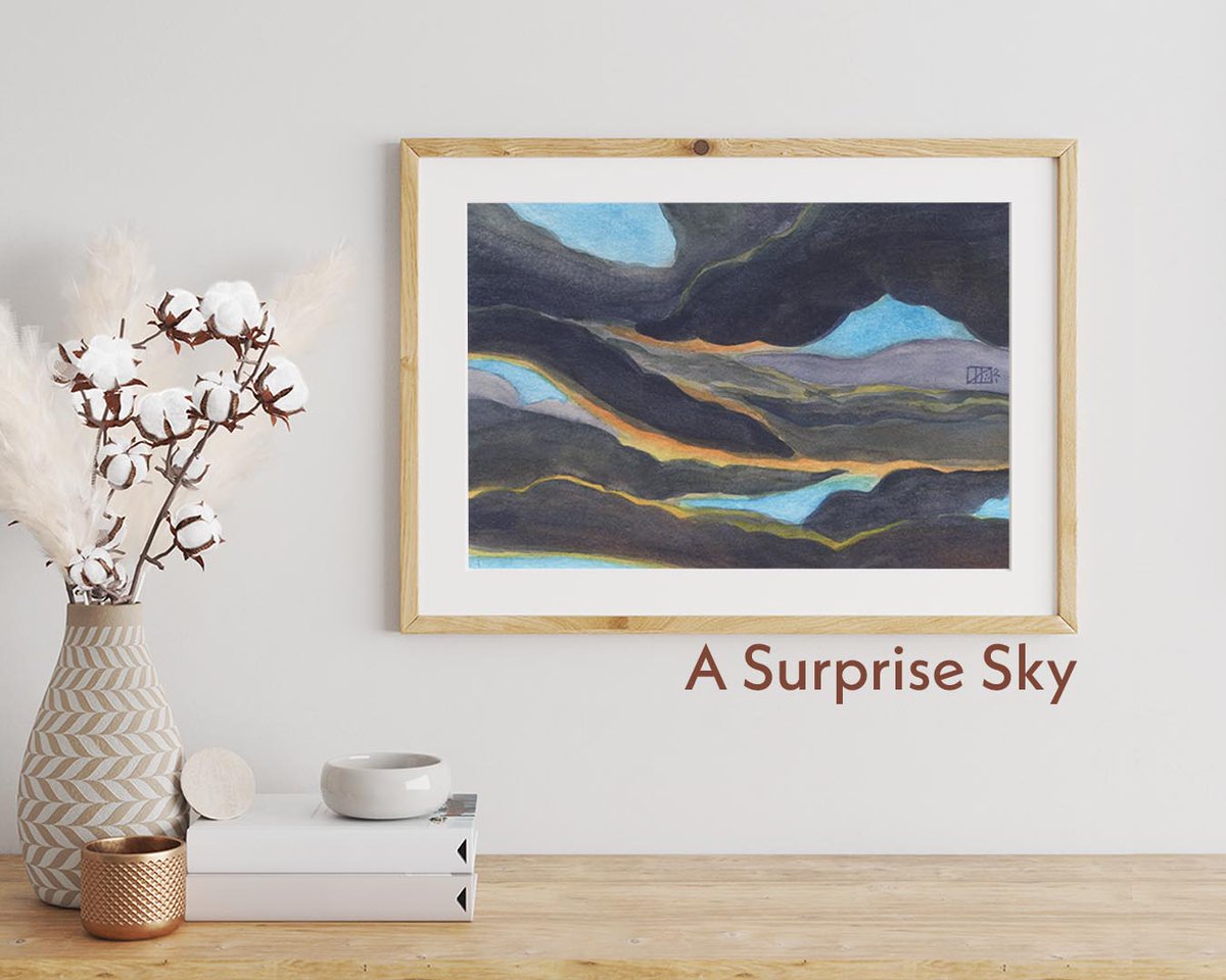 This striking, original watercolour painting, “A Surprise Sky,” is available for the remarkably low price of $39 + postage. Comment or DM if interested.