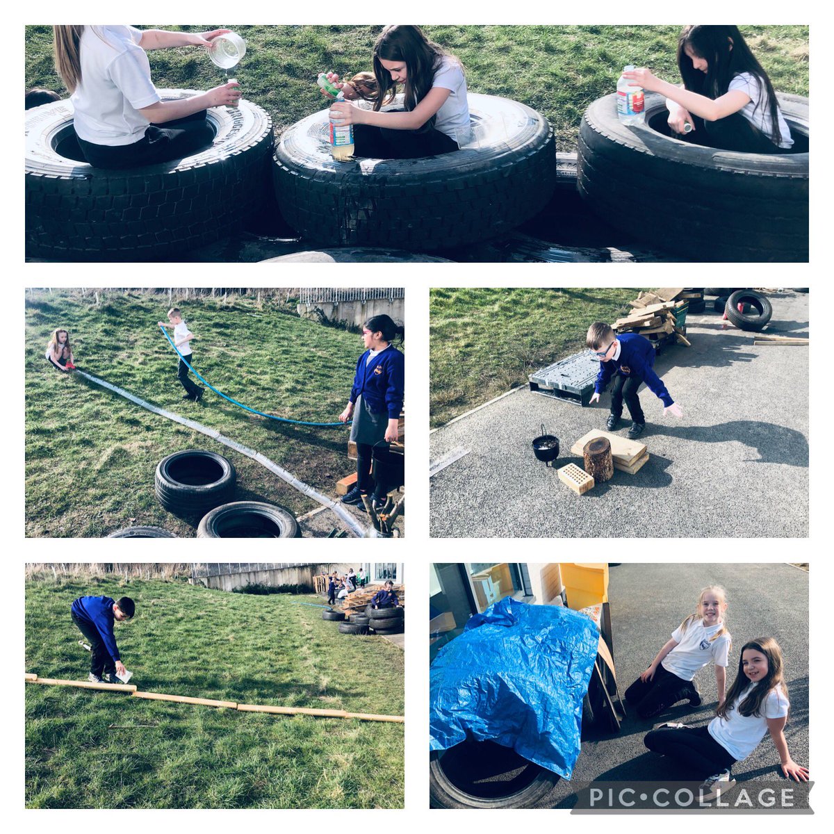 TollbraePS's tweet photo. What a glorious day for some loose parts play😎#base6 #co-operation skills #muddywaterplay https://t.co/7Su01ztyzm