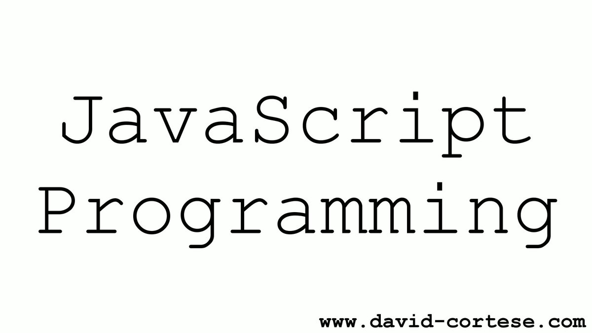 David_Cortese_'s tweet image. david-cortese.com/javascript-pro…
JAVASCRIPT PROGRAMMING
#JavaScript #Programming #JavaScriptProgramming