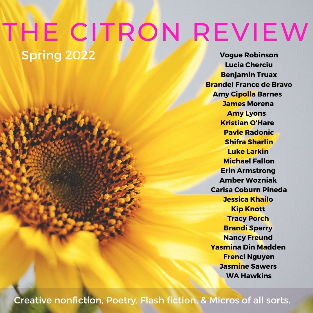 thecitronreview's tweet photo. The Spring Issue bloomed overnight! 
https://t.co/EFLQAtezEM
#amreading #pubday https://t.co/KbDkF1fT8S