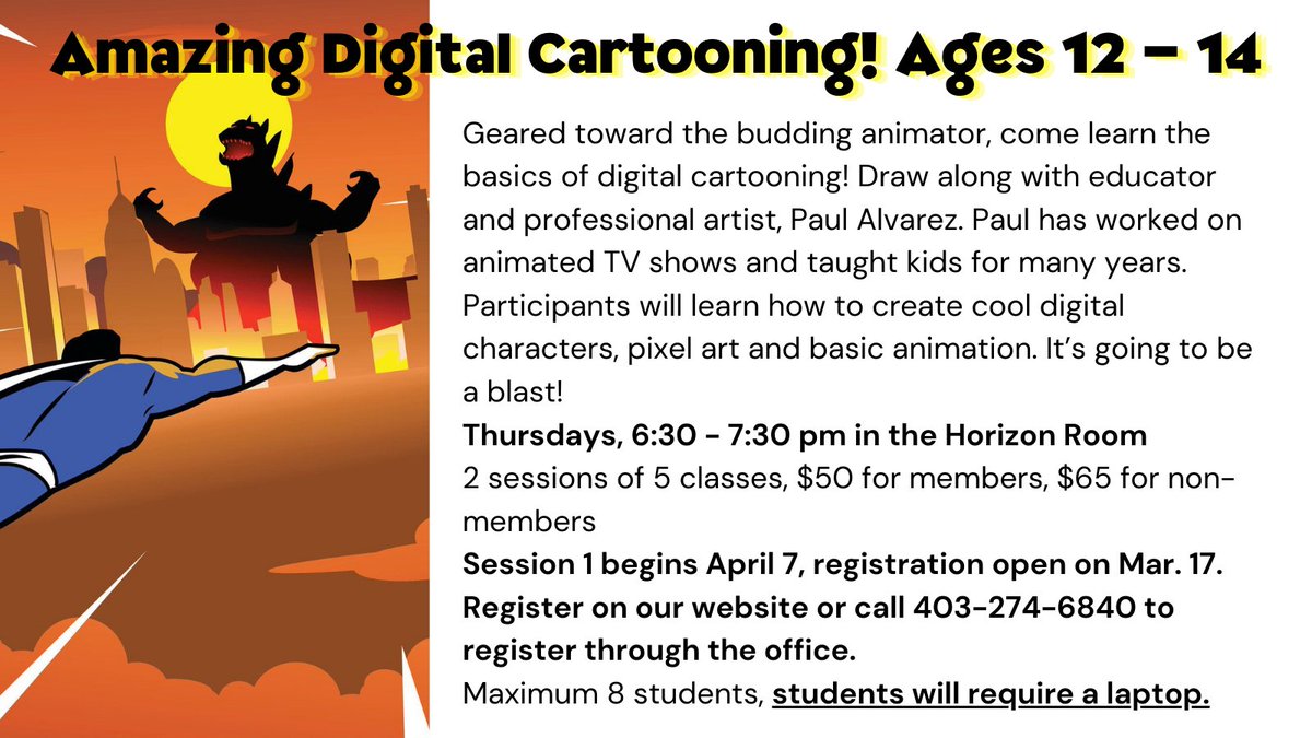 🌷🎨Spring art classes at The TGCA! Seniors, adults, kids and youth! Check them out and register on our site under either youth or adult programs: tgcacalgary.com/programs-3/?_g… #community #yyc