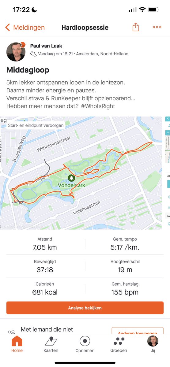 IkBenGewoonPaul's tweet photo. Blijft me fascineren dit…
Zelfde lijf, zelfde locatie/tijd/route en toch een enorm verschil in #afstand en #tempo… hebben meer mensen hier ervaring mee @loopmaatjes of @Lopen_is_leuk? #dtv #WhoIsRight #Strava #Runkeeper #Accuracy https://t.co/C9IhjMBBPQ