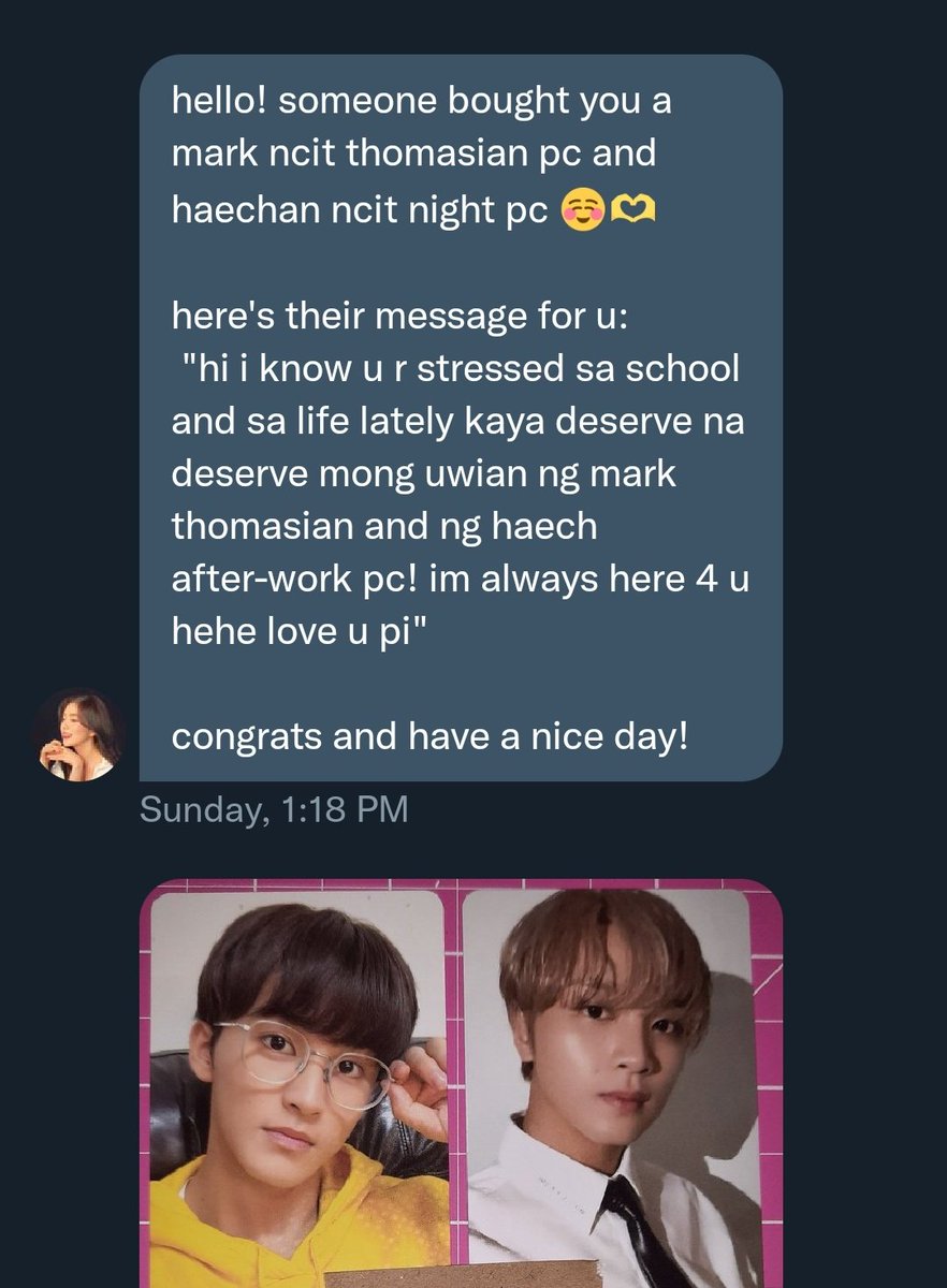 Jwibought's tweet photo. Ang midnight snacc naten for tonyt ay kilig sksksk thank u pi!! 😭😭💗 https://t.co/QRwtZaOaSZ