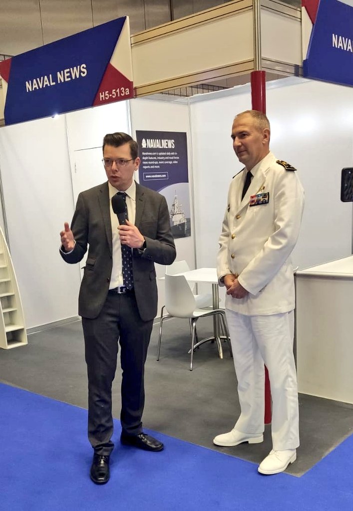xaviervav's tweet photo. Today at #DIMDEX 2022, I had the opportunity to meet with and interview Admiral Fayard @FFEAU_ALINDIEN on the @navalnewscom stand 🇫🇷⚓
➡️ We discussed the role and assets of the @MarineNationale in the region and @EMASOH_AGENOR mission https://t.co/IcVlKTWQDO