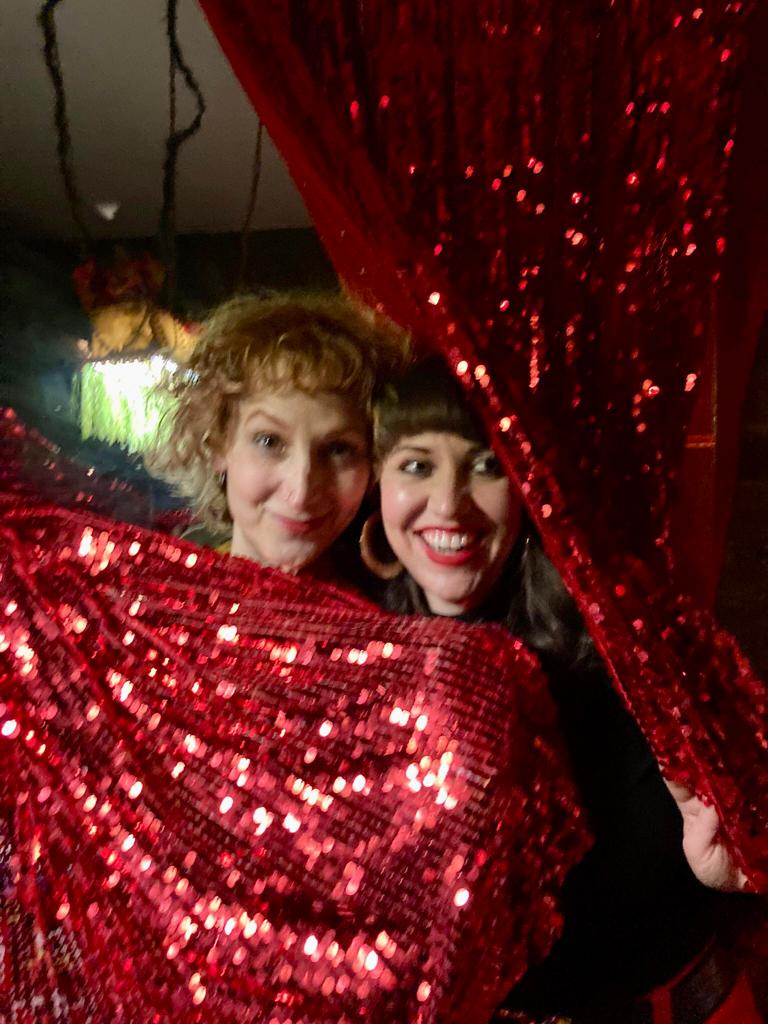 Maria and I getting glam in advance of our show at <a href="/Schokoladen_Bln/">Schokoladen Mitte</a> on March 31. Tickets are available NOW! schokoladen.tickettoaster.de/produkte/43731…