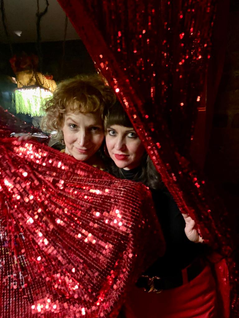 dyanvaldes's tweet photo. Maria and I getting glam in advance of our show at @Schokoladen_Bln on March 31. Tickets are available NOW! https://t.co/YuvRFScB9R https://t.co/Us8IGKyIhS