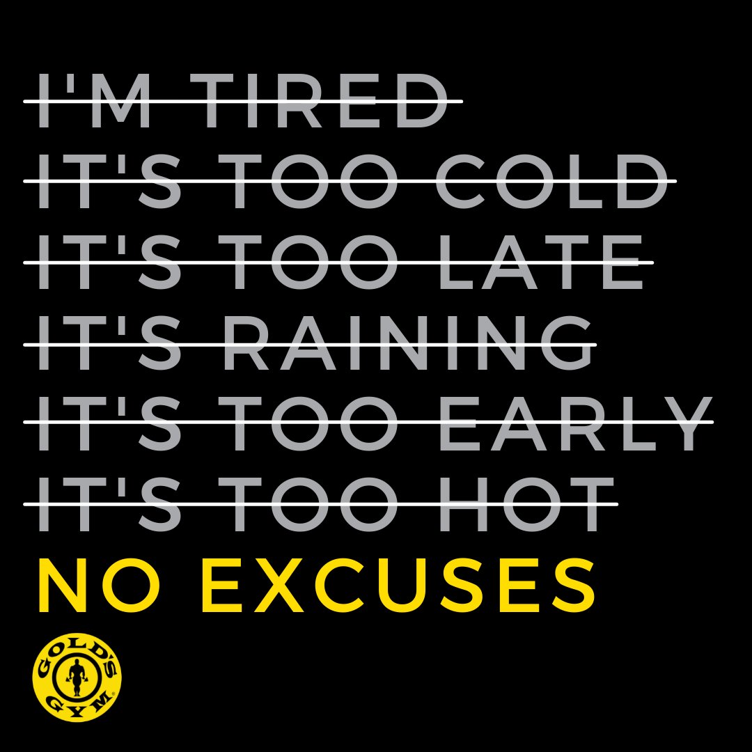 GoldsGymJamesIs's tweet photo. No Excuses - let's go!
#GoldsGym #HealthyLifestyle #GymMotivation #GoldsGymFitness
#WorkOutWithGoldsGym https://t.co/dt2rZzdklz