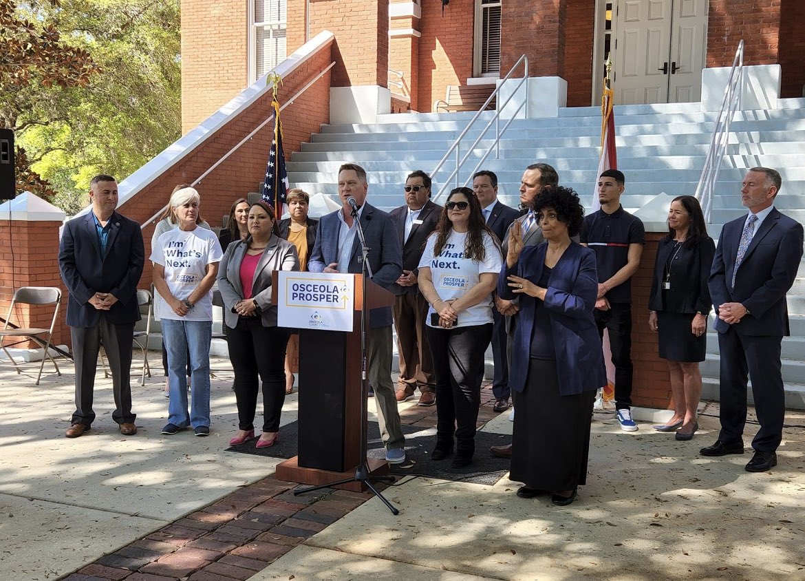 Arrington4OC's tweet photo. BREAKING NEWS: We, (Osceola County) will offer ALL county members of the Class of 2022 FREE tuition to Valencia College or Osceola Technical College! Announcement made this morning—stay tuned for more details! https://t.co/DZ2UKcuWn1