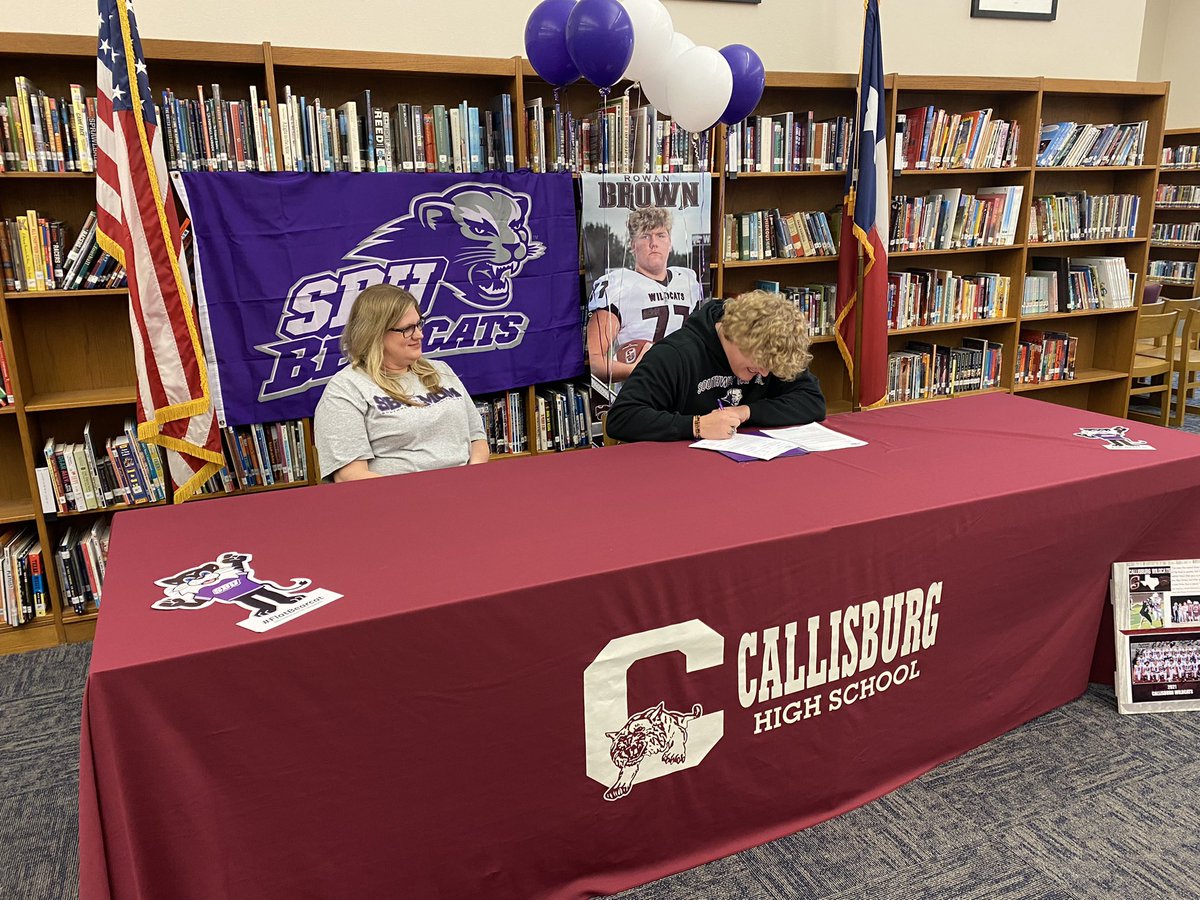 Stan Smith (@stansmithtv) on Twitter photo Callisburgβs own Rowan Brown is signed, sealed, delivered, as he will take his talents to <a href="/SBU_Football/">SBU Football</a>. Congrats! <a href="/CISDWildcats/">Callisburg Wildcat Athletics</a> Callisburgβs own Rowan Brown is signed, sealed, delivered, as he will take his talents to <a href="/SBU_Football/">SBU Football</a>. Congrats! <a href="/CISDWildcats/">Callisburg Wildcat Athletics</a>