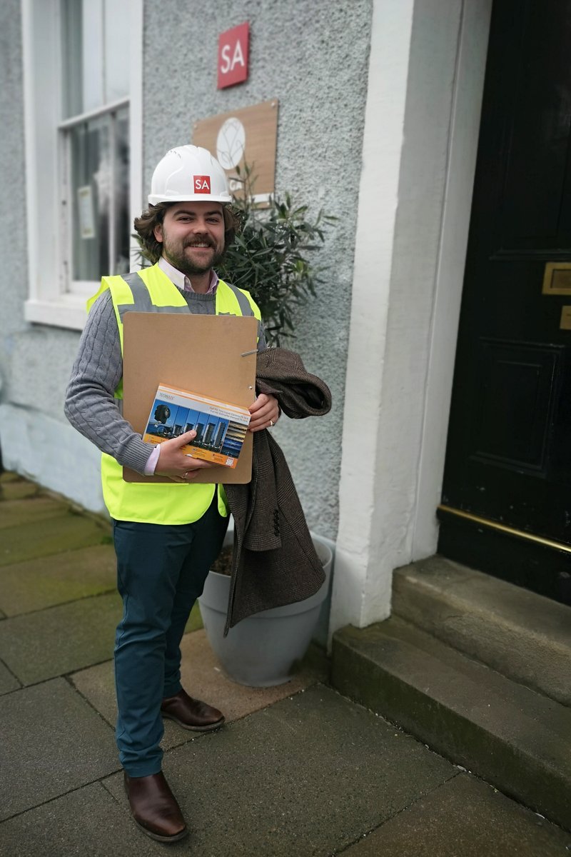 Kitted out in his #H&amp;S gear, Henry's mission is to install a #timelapse camera 9m above a construction site to capture in real time the demolition of the old house and then the new house emerging.
#architectslife #architecture #newbuild #ribblevalley   #camera