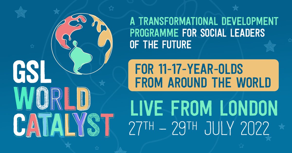 FutureFound's tweet photo. The GSL World Catalyst is a transformational development programme for social leaders of the future 🚀🌍

📅 27-29 July 2022
🧑‍🤝‍🧑 ages 11-17
📍 online &amp; in London (school groups only)

REGISTER NOW for a summer of a lifetime: https://t.co/hAKa9f6MH4

#gslcatalyst https://t.co/RUeDktqWen