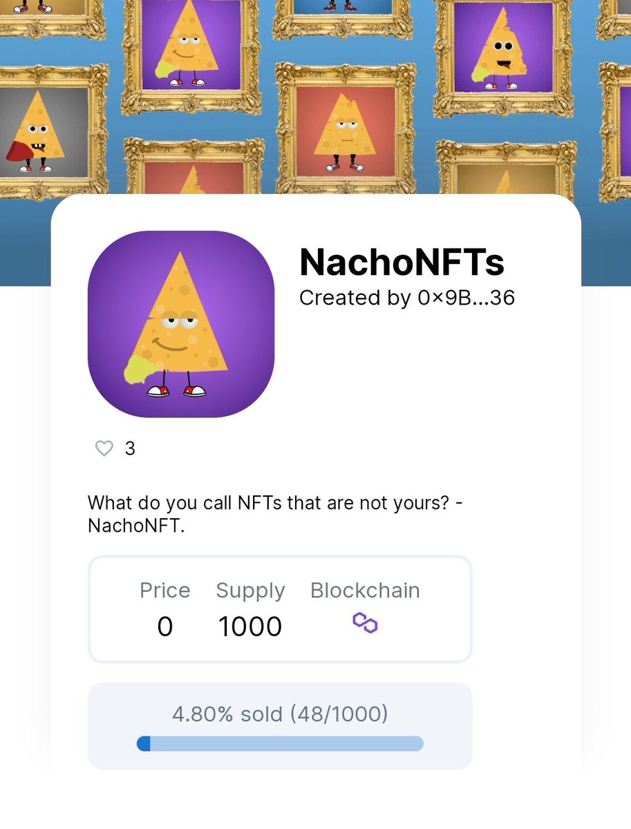 Almost 50 #NFTs sold from my free collection. Get your #NFT for free:
launchmynft.io/collections/0x…