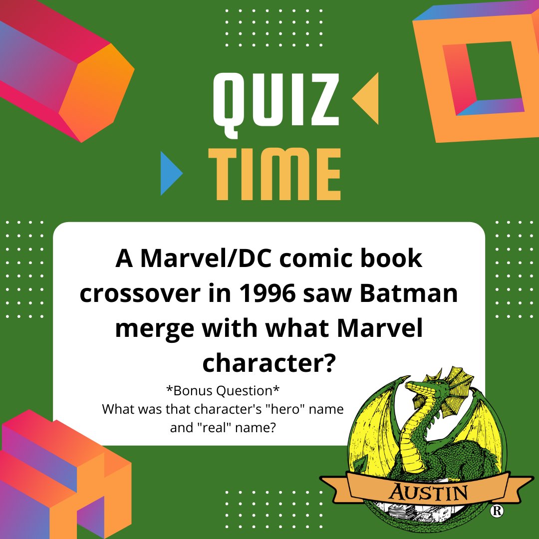 DLairAustin's tweet photo. #Trivia #triviatuesday #batmantrivia #dctrivia #marveltrivia #dccomics #Marvel #Batman https://t.co/ULc2JoJukv