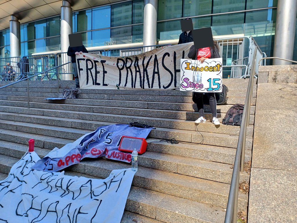 AshAgony's tweet image. Prakash Churaman had a court date today so his supporters rallied outside the Queens courthouse earlier today to demand that Queens DA Melinda Katz #DropAllCharges &amp;amp; #FreePrakash. Prakash has made over 90 court appearances already &amp;amp; his next court date is April 21.