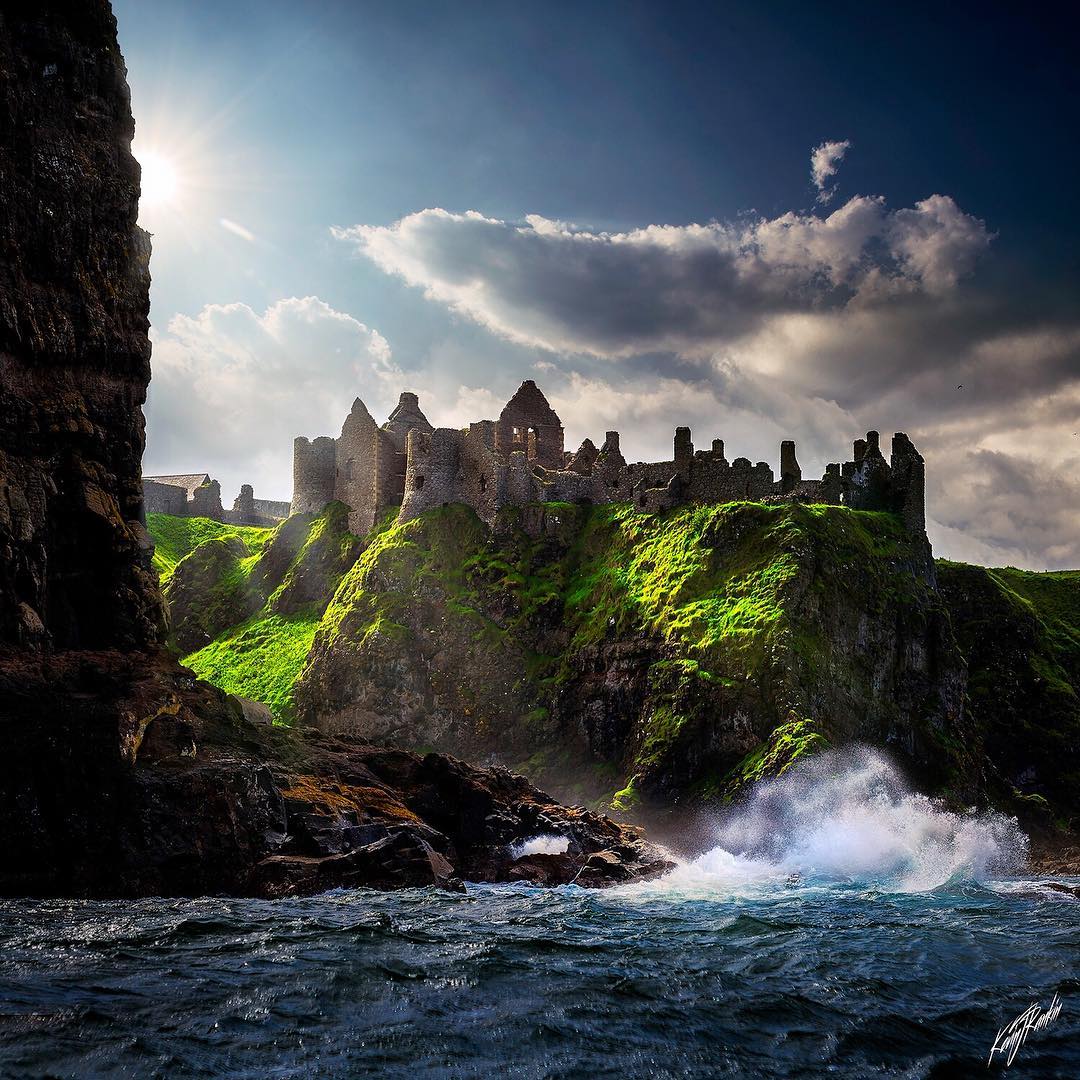 'Ruins of the medieval Dunluce Castle on the rocky coast of County Antrim, Northern Ireland. From u/ManiaforBeatles on /r/mostbeautiful #medievaldunlucecastle #rockycoast #northernireland #countyantrim #ruins #mostbeautiful'