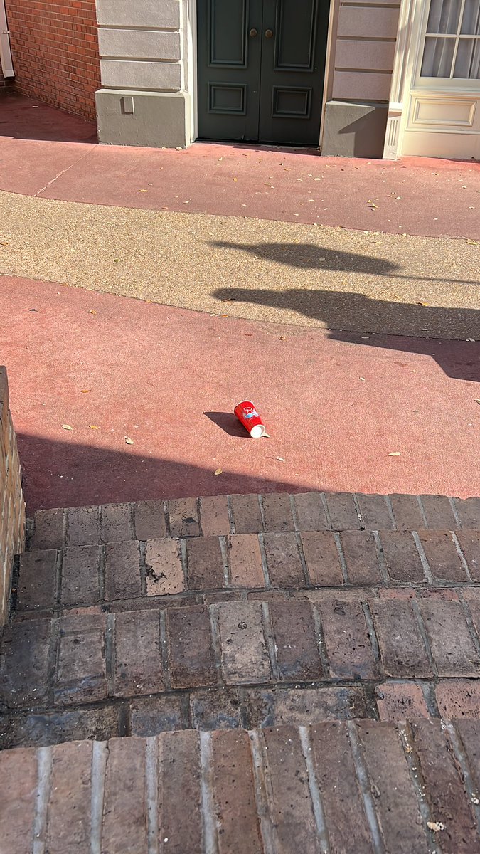 HidleTube's tweet photo. Remember when Disney had folks constantly walking around the park keeping it clean… where are they?  Watched 3 cast members walk right by this cup and ignore it.  #chapek sucks #Disney #notmydisney https://t.co/nkd5Y525vY