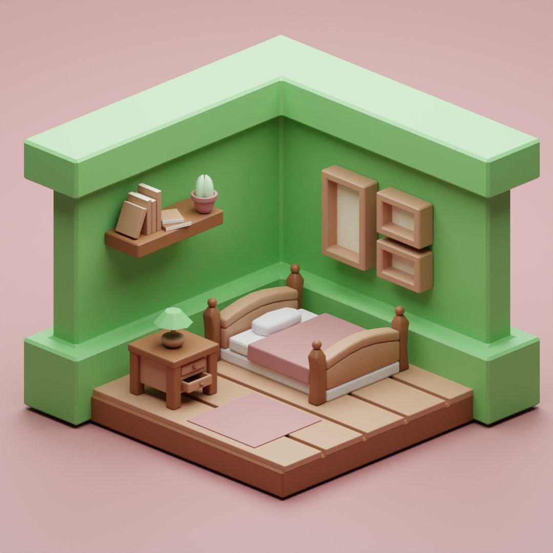 kan ikke se badminton Demontere bran🗯 sur Twitter : "Isometric bedroom in blender.  https://t.co/mfhdyM0k44" / Twitter