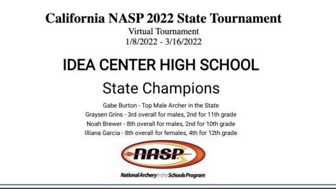 Congratulations to our Archers - #1 team in the State of California!!  So proud of you and <a href="/ICHSkkb/">Kevin Beeman</a> Coach Kevin Beeman!  WAY TO GO!!