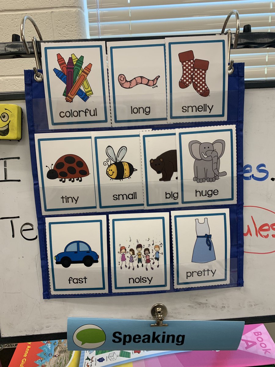 emcmulle4's tweet photo. During small groups today we 🗣 practiced using adjectives to describe and label items in a picture using a big book 📕.  L1 and L2 connection to show sentence structure. Tomorrow we will ✍🏻 our sentences!  @TylerHeights https://t.co/wqU6ilhLTQ