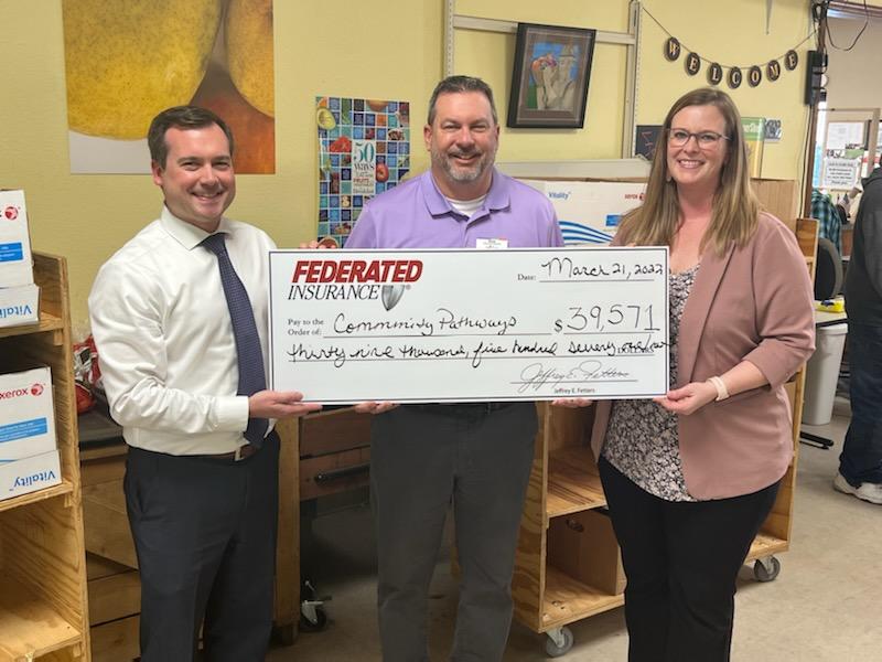 What a Day and What a Partner. <a href="/federatedins/">Federated Insurance</a> holds a week long campaign for us during #MNFoodShare called "Fed Up With Hunger" Today I had the honor of receiving $39,571 and 253lbs of food to support those we serve thanks to the generosity of Federated and their employees.
