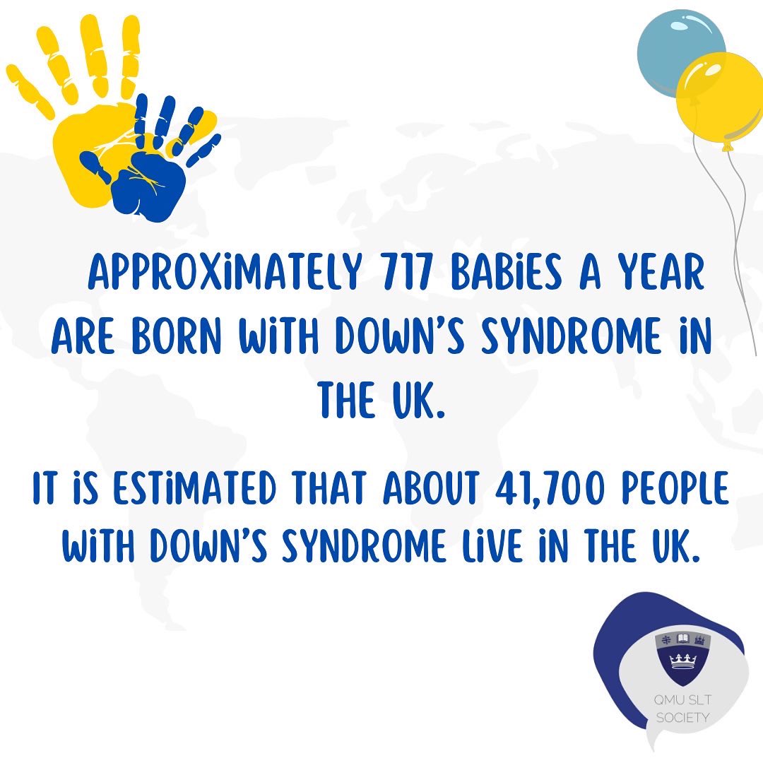 qmusltsociety's tweet photo. Happy World Down’s Syndrome Day! 💙💛 

Swipe along for some facts about Down’s Syndrome.

#WorldDownSyndromeDay #WDSD2022 #qmusltsociety https://t.co/vCAioOCigK