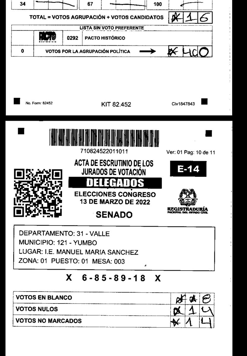 caanruiz's tweet photo. @ErickLince0822 @Juan_Pineda77 @petrogustavo Cómo hacemos para saber que a esa mesa no le sumaron los 400 que aparecen en el formato.?
https://t.co/EbvtfaFQbC https://t.co/941N3r42yW