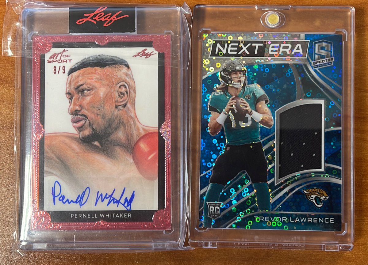 reelbigcards's tweet photo. First time giving away cards. Everyone who likes gets a chance at the Pernell Whittaker. Whoever likes and retweets gets a chance at the Trevor Lawrence /60. I'll random tomorrow at 8pm. https://t.co/apKjT9EoT8