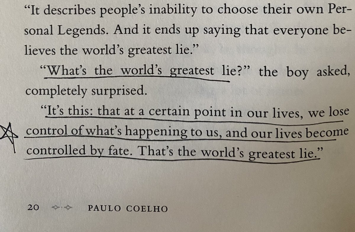 alyssastevens_'s tweet image. a lot of my inspiration and just my overall perspective on life comes from The Alchemist. I’m re-reading it for the fifth time it’s kinda like my bible lol