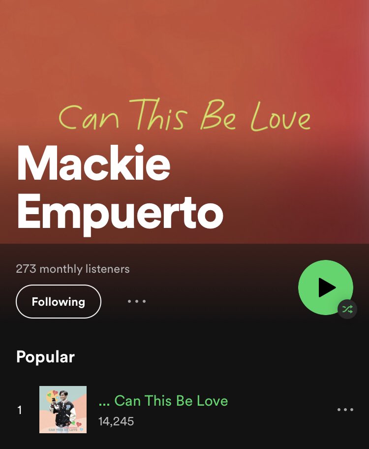 _mackiesquad's tweet photo. 📢 - Update

We now surpassed 10k views on YouTube and we’re about to reach 15k streams on Spotify. 

Keep on streaming!☺️
#MackieEmpuertoCanThisBeLove https://t.co/CgRDchFPDK