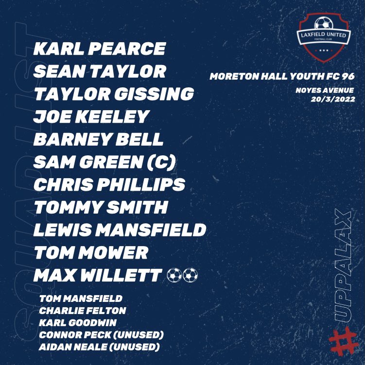 The boys sealed our place in the final of the Suffolk Sunday Shield with two goals from Max Willett and some key saves from MOTM <a href="/Karlicini/">Karl Pearce</a> late in the game as Moreton Hall chased a late equaliser. <a href="/LeistonOrientFC/">Leiston Orient FC</a> await in the final on 1st May! #UppaLax