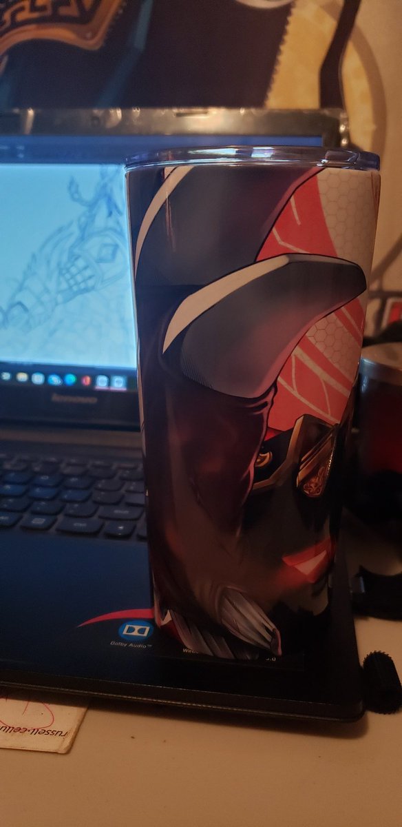 R4venJohnson's tweet image. My cup came in for Ruko ❤🖤 . Also I gave a little sneak peak at what the next character is behind the cup 😉 .
