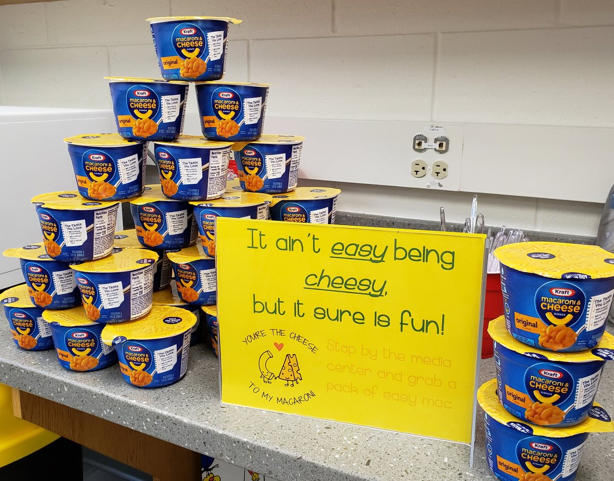 SMS teachers returned from Spring Break to a  cheesy treat <a href="/Smsvcs1/">Southwestern Middle School</a>. SMS Media Center loves our teachers.  #SMSroars #smsmedia <a href="/inspiredAP/">Jacquese Copeland</a>