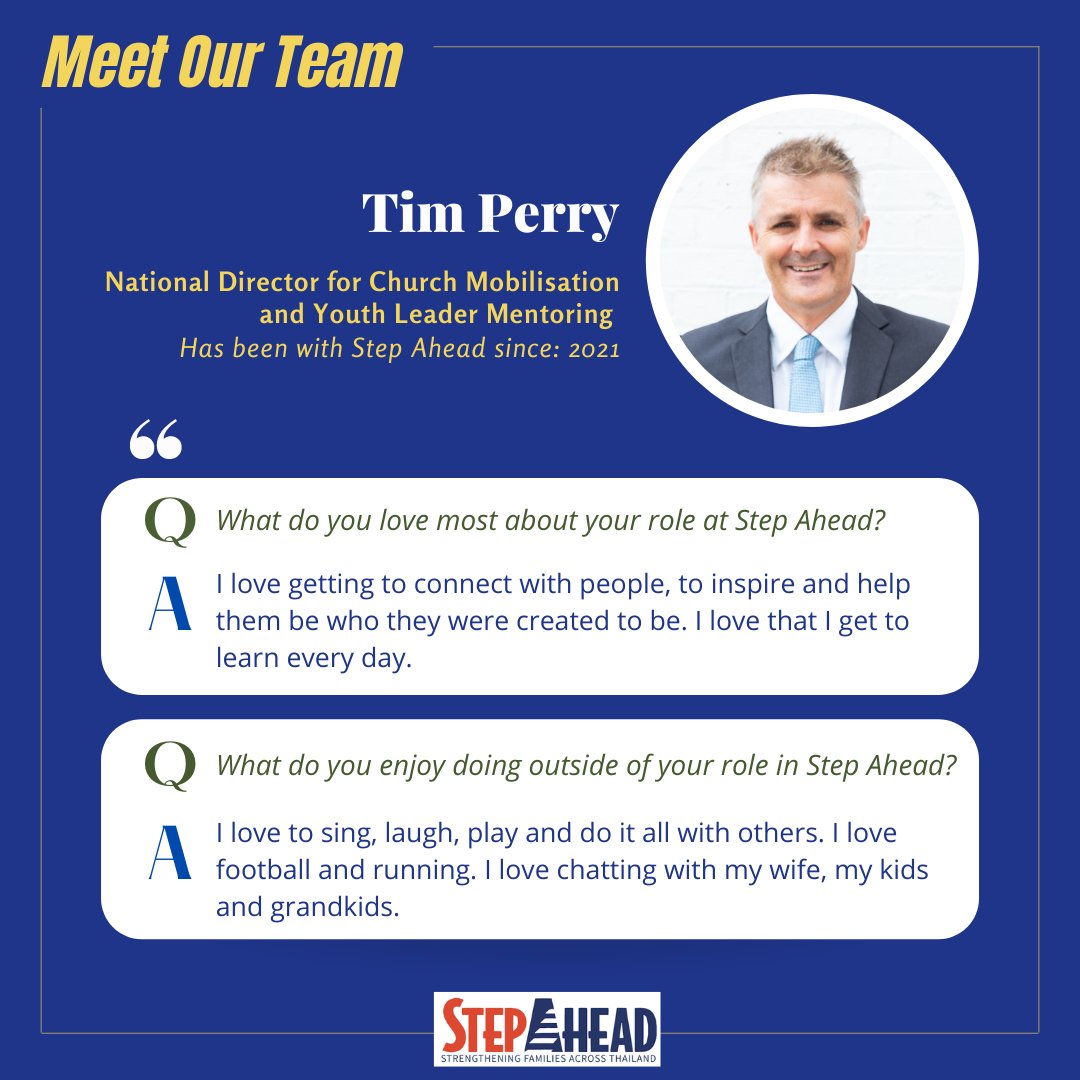 Tim is new to our team and brings a breath of fresh air, joy and excitement to all we do.  He will be focusing on mentoring and mobilising community groups in areas of family strengthening.