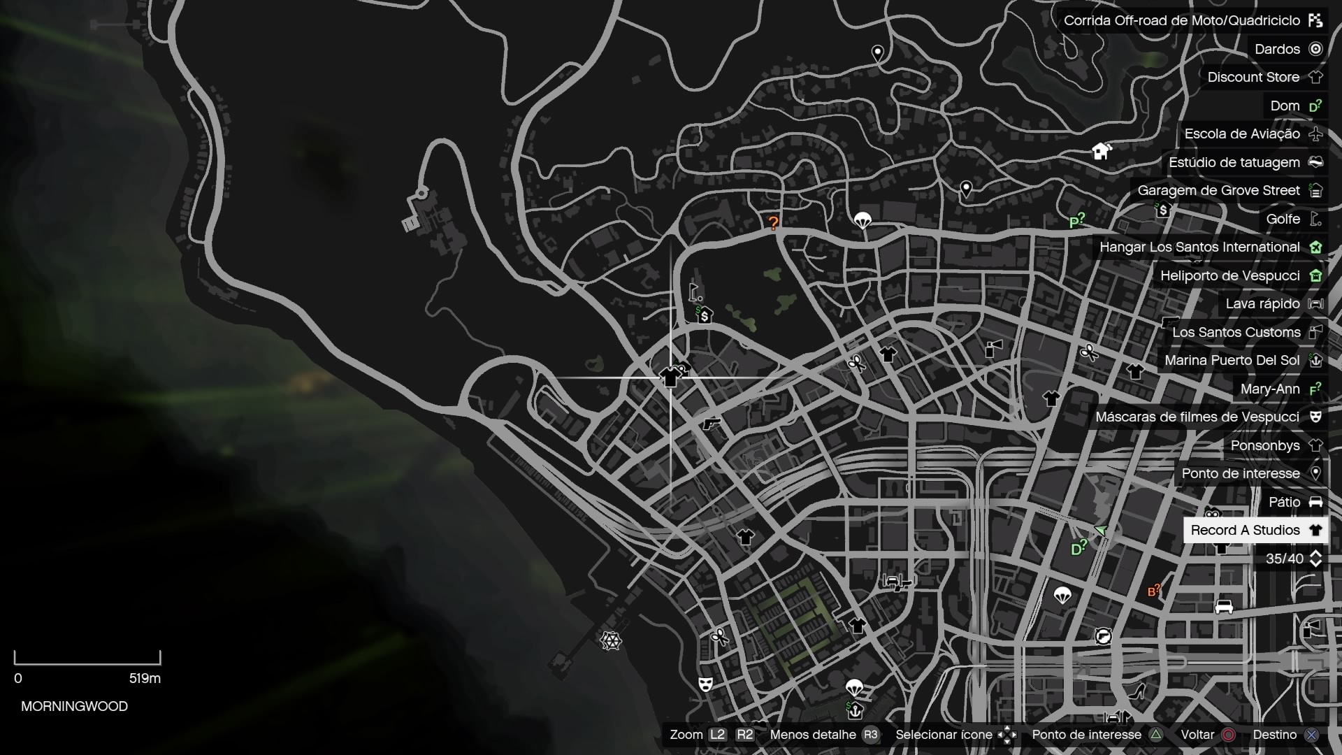 Where is Grove Street on the GTA 5 map?