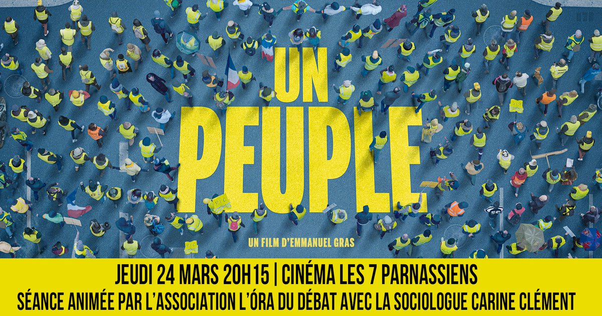 PeupleFilm's tweet image. Rendez-vous jeudi 24 mars à 20h15 au cinéma Les 7 Parnassiens avec l'Ora du débat (@debat_l) de l'Université Paris-Nanterre et la sociologue Carine Clément 👇