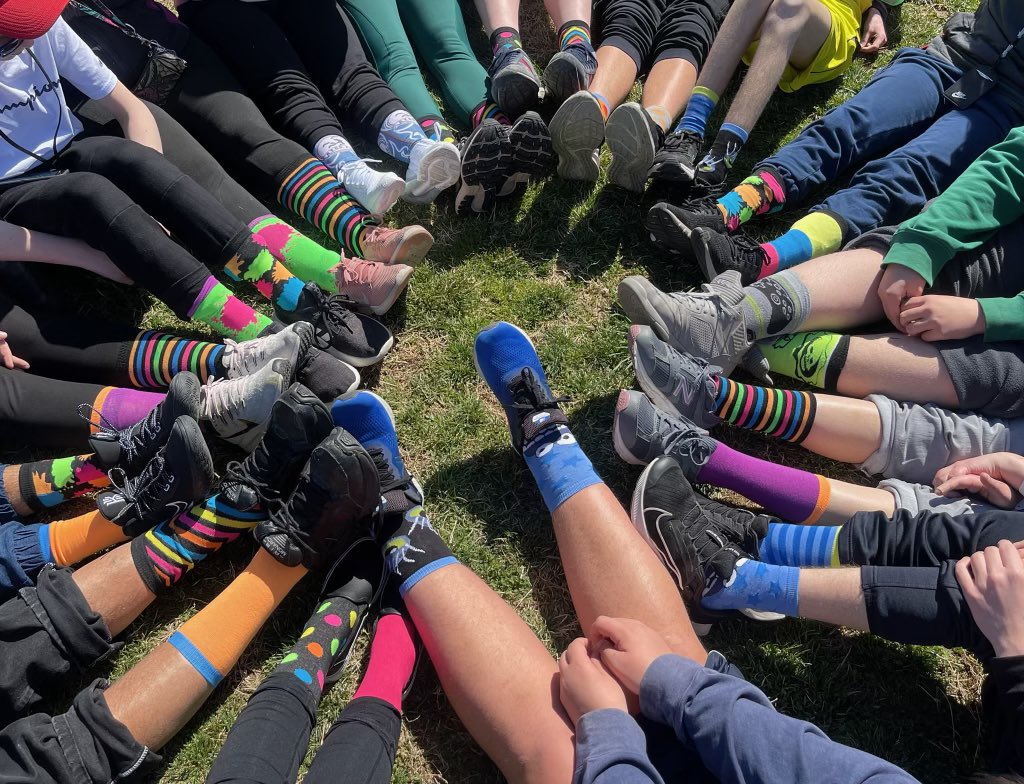 Students in Ms.Murphy and Ms. Barbadoro’s class celebrate #WorldDownSyndromeDay by rocking their fun socks!