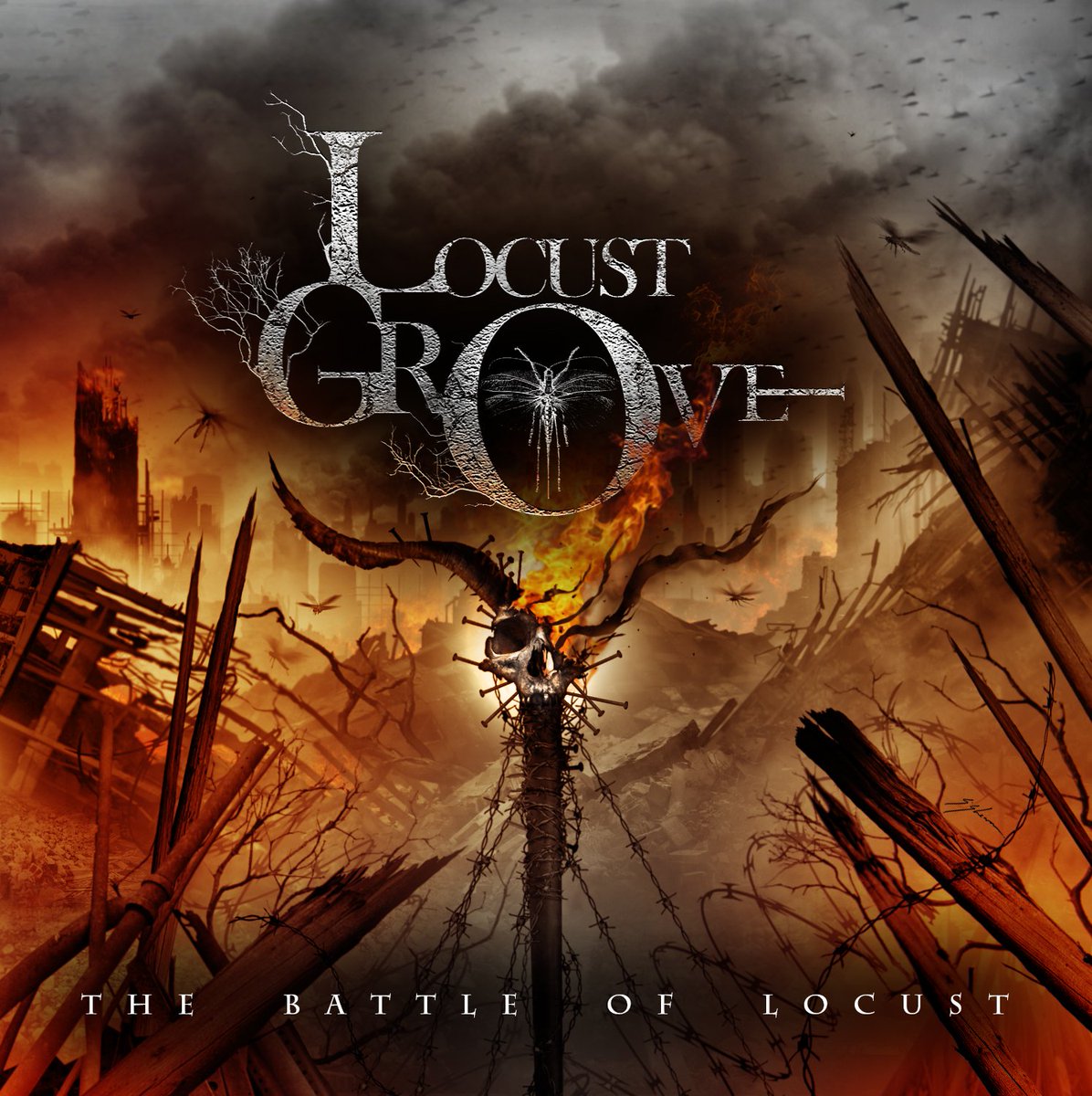 LocustGroveBand's tweet photo. ARTWORK REVEAL:

Our debut album "The Battle Of Locust" comes out June 3rd on all streaming platforms. 

We'll also have physical copies soon. 

Artwork by: Sam Shearon https://t.co/3KWQQTzWy7