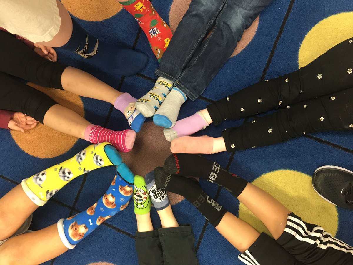 World Down Syndrome Day. Some of my class wore crazy ir mismatched socks to celebrate these unique students. <a href="/CGETwolves/">Cedar Grove Elem.</a>