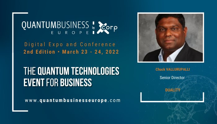 .<a href="/cvalluru/">Chuck Vallurupalli</a> will be sharing insights and lessons learned  at <a href="/QuantumEurope/">QUANTUM BUSINESS EUROPE</a>.

Tune in March 24 from 11:20 - 12:10 CET!

&gt;&gt; quantumbusinesseurope.com/conference-pro…

#QBE22 #QuantumBusinessEurope #Quantum