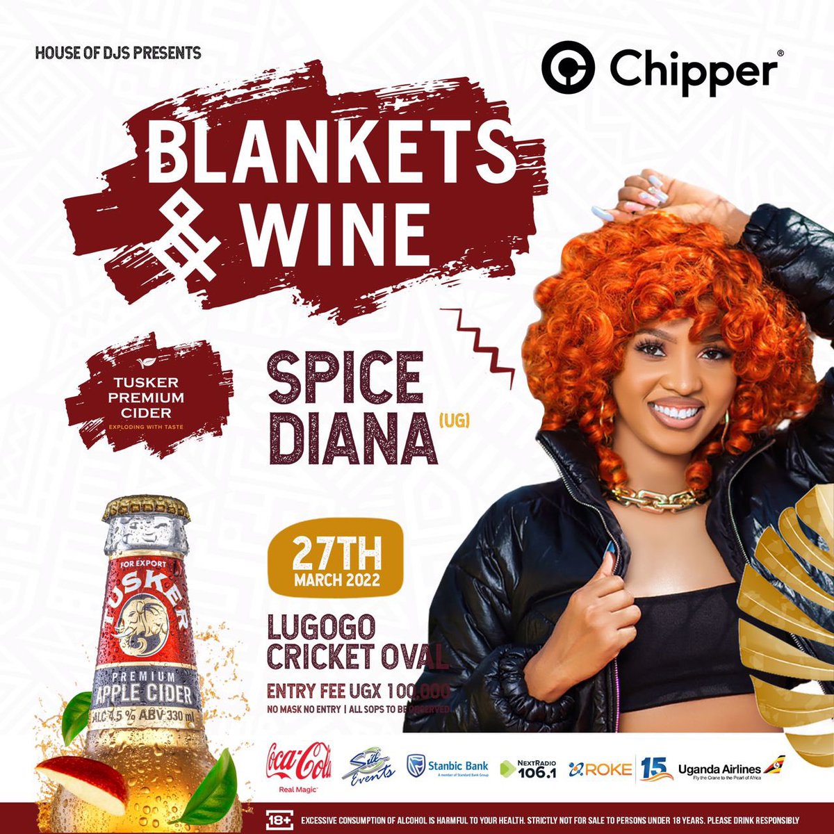 lil_charlzy's tweet photo. Don’t leave your boys or squad behind this Sunday 

We are all going for the #BlanketsAndWineXTusker at Lugogo Cricket Oval at an entry fee of 100k🔥 https://t.co/U8omX085dN