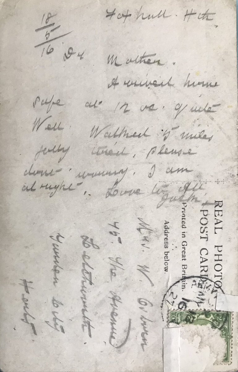 fopdoddle's tweet photo. Bought this WWI postcard a few days ago. Now trying to find the ID of #letchworth soldier Josh Coburn with help of @DanHillHistory Whilst we looked at it while at the pub only to realise we were at address of recipient @craftysbeer https://t.co/nnjGWe6M0A