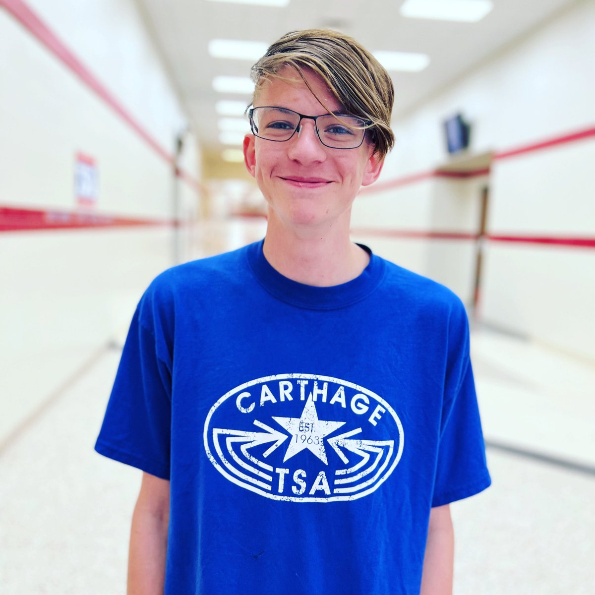 CarthageTsa's tweet photo. Both of Matthew’s parents were members of Carthage TSA when they were in high school and he came to school in this “vintage” t-shirt! Very cool! https://t.co/zIfdFFuryE