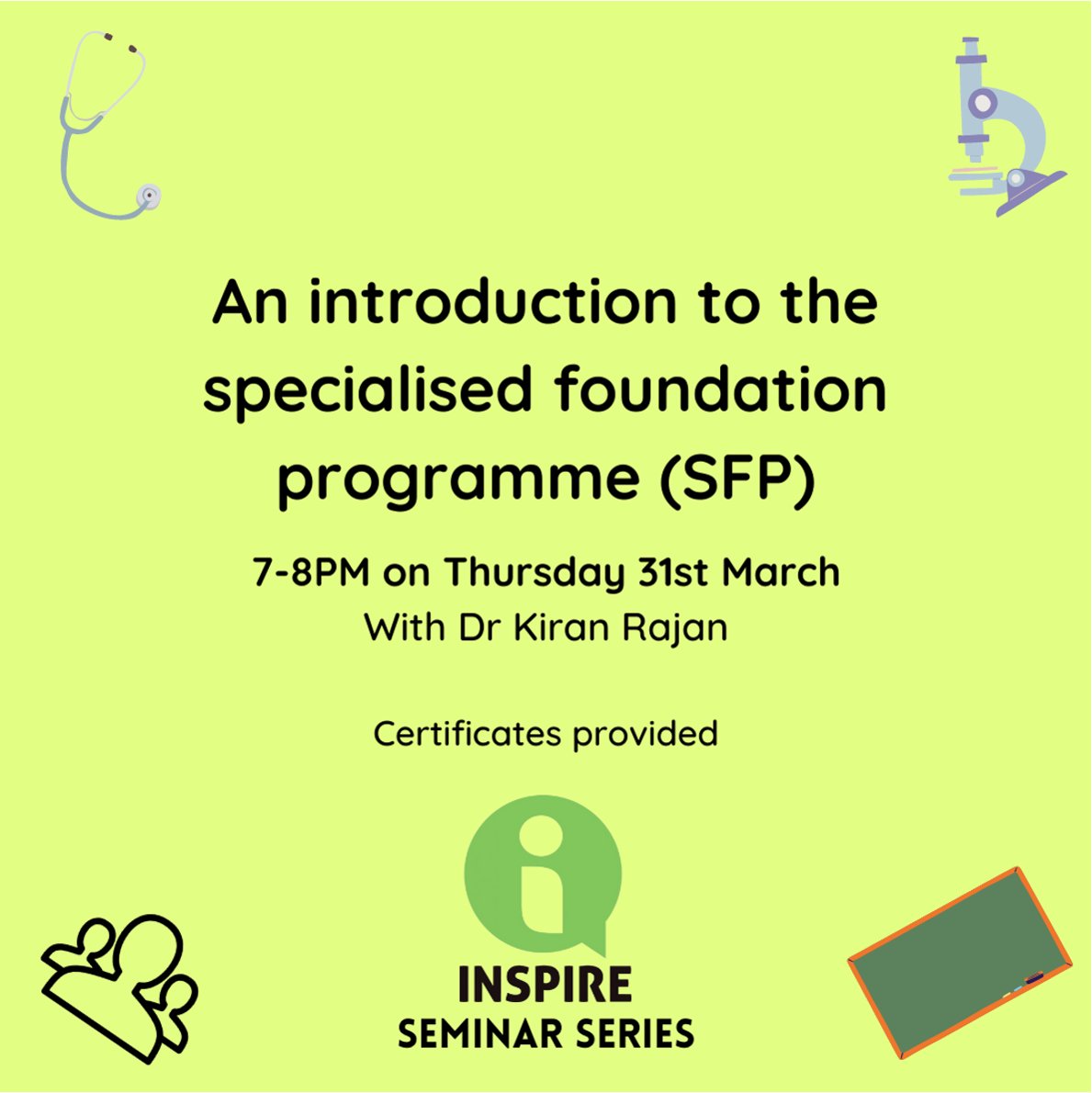 join us for a talk on an introduction to the SFP by Dr Kiran Rajan on the 31/3/2022 at 7pm! Sign up here: forms.office.com/r/qFUchvnWah. A zoom link will be provided closer to the event