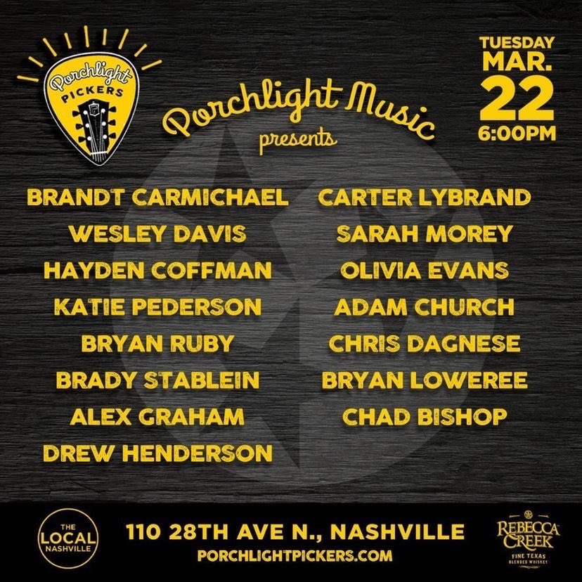 oliviaevansofcl's tweet photo. New show alert!! I’ll be playing @Porchlight615 Tuesday night at The Local! 💛 Set starts at 7pm, see you there! https://t.co/40t7A01Te1