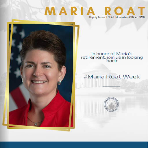 ciodotgov's tweet photo. In honor of @RoatMaria’s retirement from her role as @OMBPress Deputy Federal CIO, the CIO Council recognizes her 40+ years in govt with a Maria Roat week! All week, we will look back at her impact in federal IT & the military. #MariaRoatWeek https://t.co/NbocKqu7nL