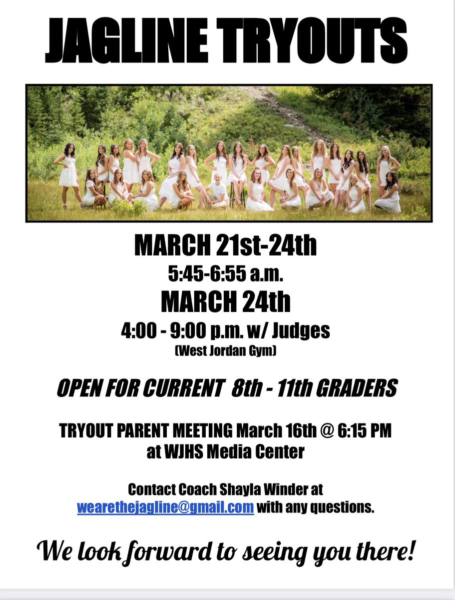 Just a reminder - tryouts are this week! If you couldn’t make it this morning you can still come the rest of the week! ❤️