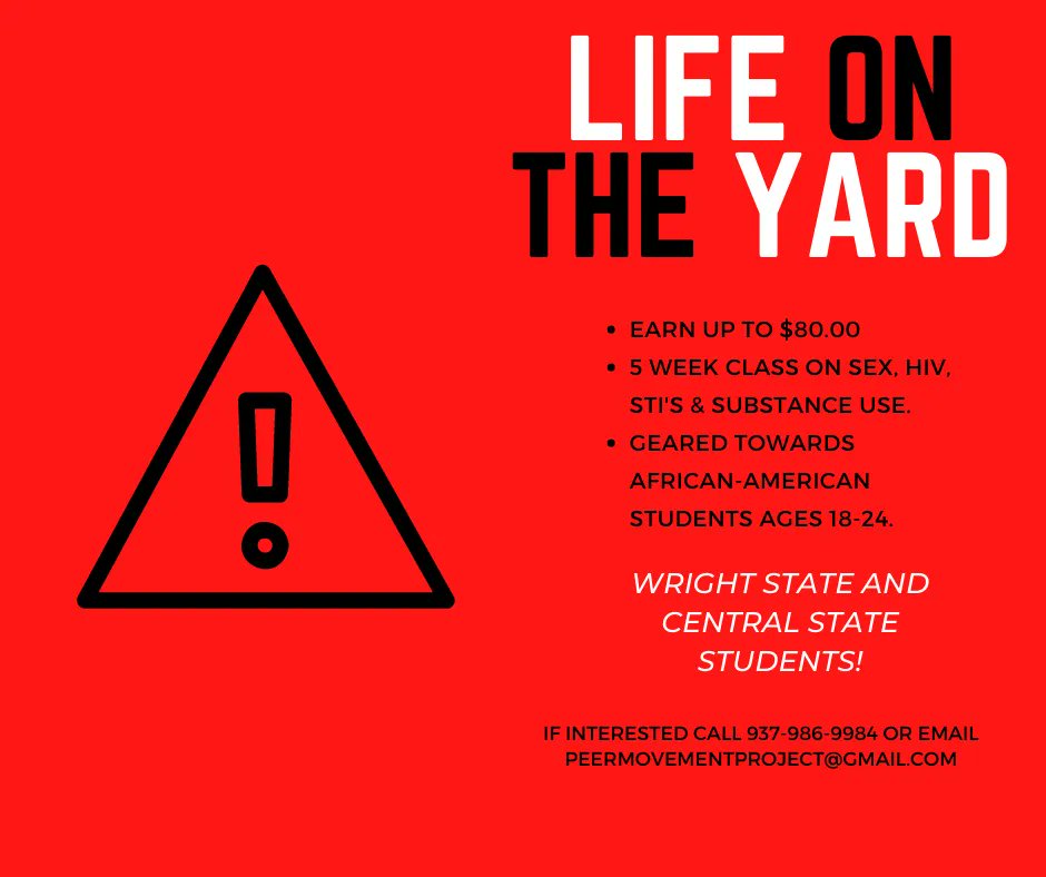 PeerMovementPro's tweet photo. Interested in Life on the Yard?! Classes will be starting soon. If interested please call 937-986-9984 or email peermovementproject@gmail.com https://t.co/5bLkIJdamK