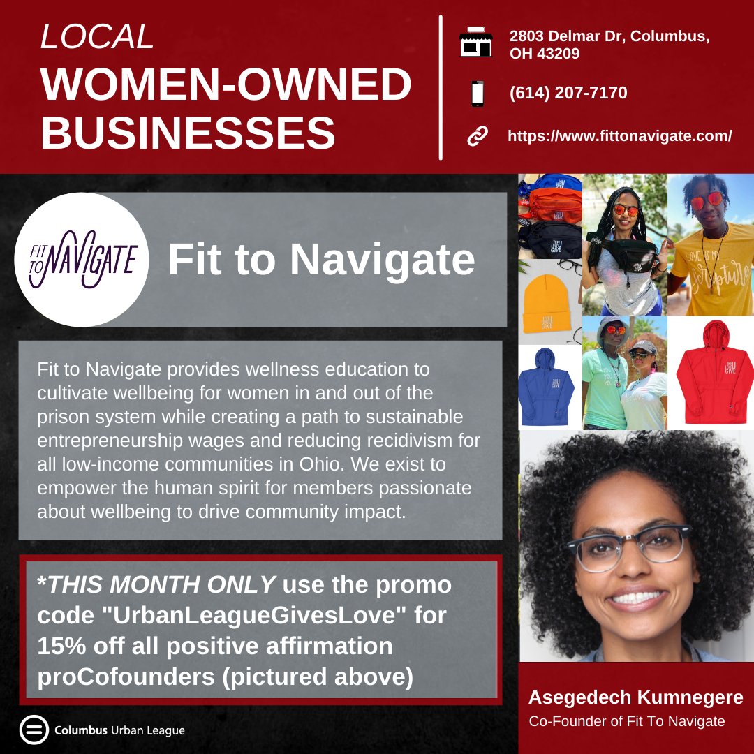 CULempowering's tweet photo. Today we are highlighting Fit To Navigate (@FittoNavigate) which was Co-founded by female entrepreneur Asegedech Kumnegere! Learn more about their business below: https://t.co/3GqbLAPEja ##womenownedbusinesses #womenshistorymonth https://t.co/tF8DuxbJWc