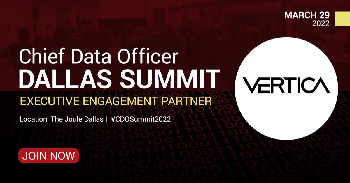 Join <a href="/VerticaUnified/">Vertica</a> for the Chief Data Officer Dallas Summit, and accelerate your business with a game-changing data strategy. March 29th at the Joule Hotel. #CDOSummit2022 #CDMMedia #TeamVertica bit.ly/3wq91JB